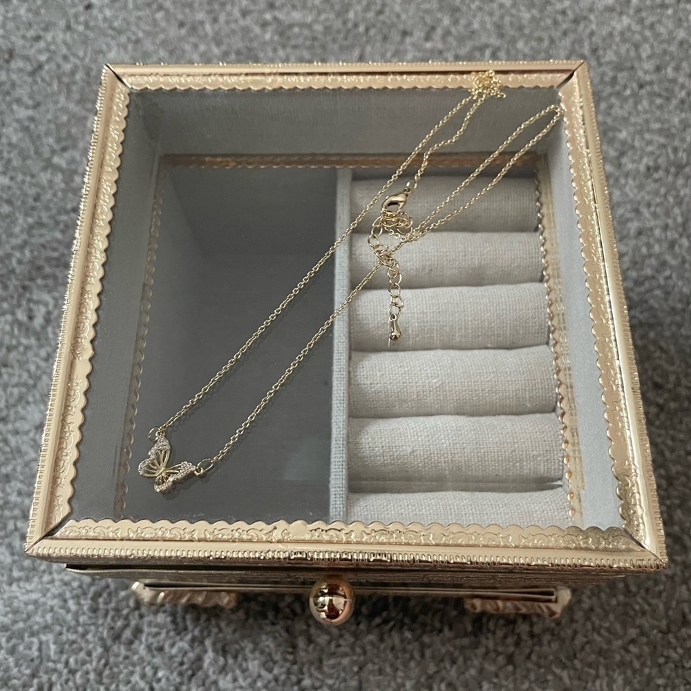 Gold Plated Butterfly Necklace